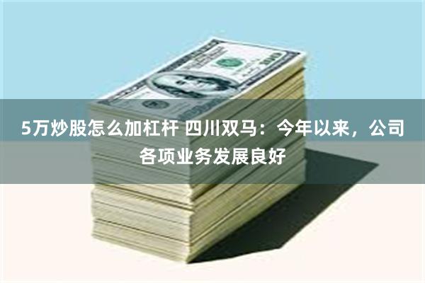 5万炒股怎么加杠杆 四川双马：今年以来，公司各项业务发展良好
