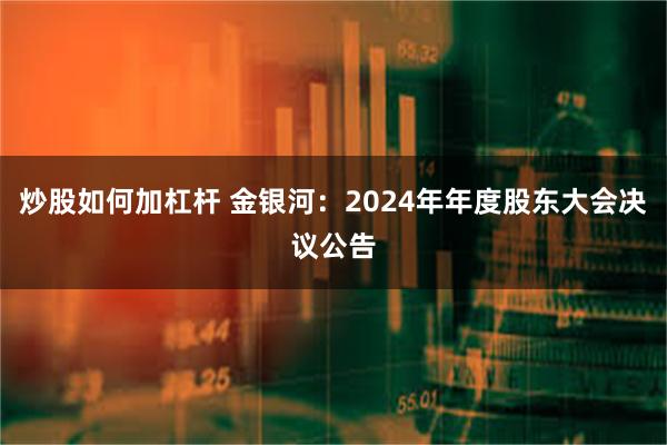 炒股如何加杠杆 金银河：2024年年度股东大会决议公告