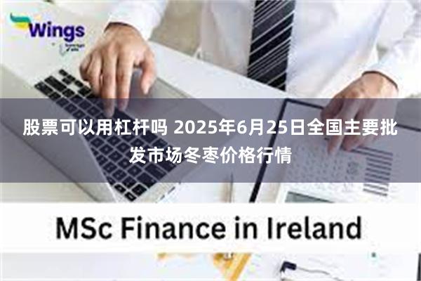 股票可以用杠杆吗 2025年6月25日全国主要批发市场冬枣价格行情