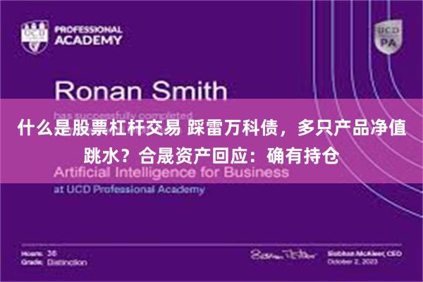 什么是股票杠杆交易 踩雷万科债,多只产品净值跳水?合晟资产回应:确有持仓